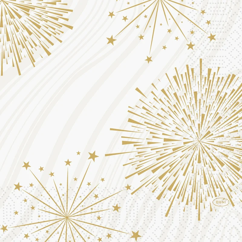Tovaglioli 33x33 cm a 3 veli Sparkly White per occasioni festive | Confezione (50 pezzi)