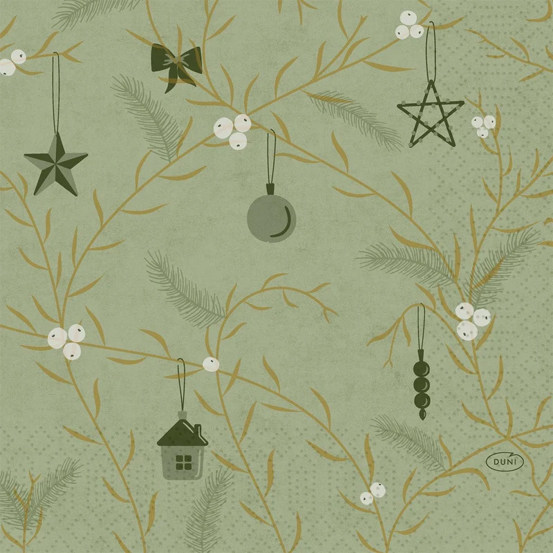 Tovaglioli Duni con piega a 1/4, 33x33 cm, verde pistacchio, "Noel" | Confezione (250 pezzi)