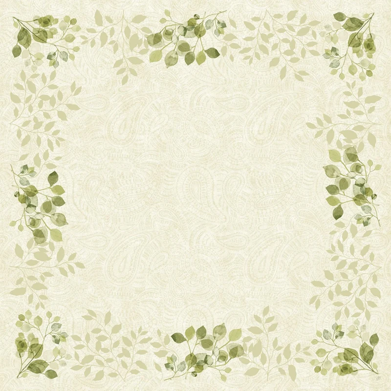 Tovaglioli Bio-Dunicel, misura media 84x84 cm, motivo Paisley Leaves | Confezione (20 pezzi)
