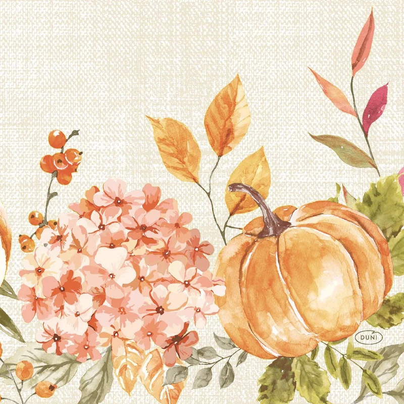 Tovaglioli "Spicy Pumpkin" da 33 cm, a 3 veli, con piega a 1/4 | Confezione (50 pezzi)