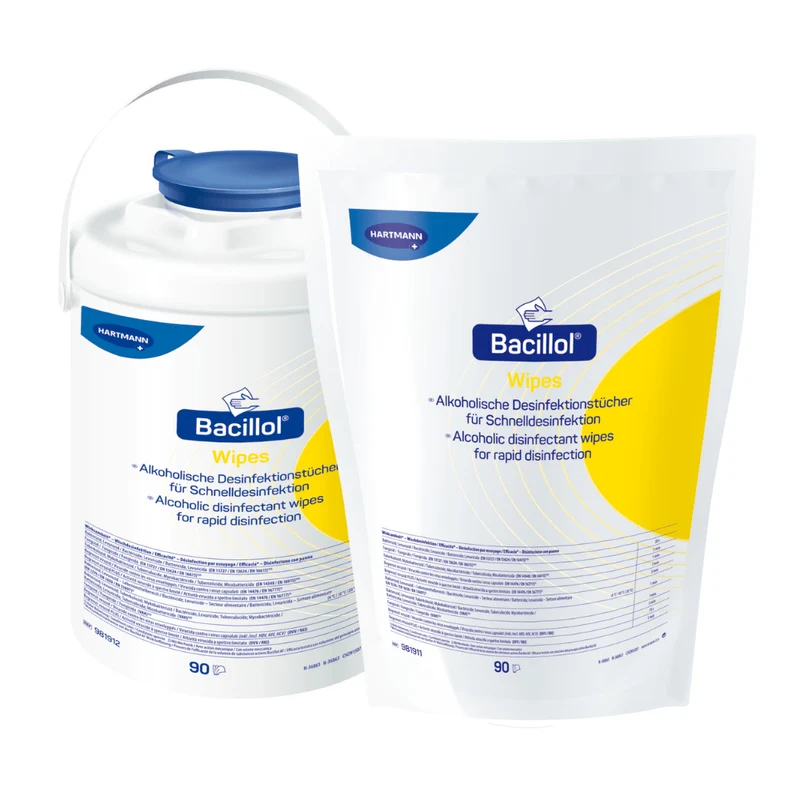 HARTMANN BACILLOL® si asciugano asciugamani di disinfezione, sacchetti per pavimenti in piedi, 90 asciugamani | Pezzo (1 pezzo)