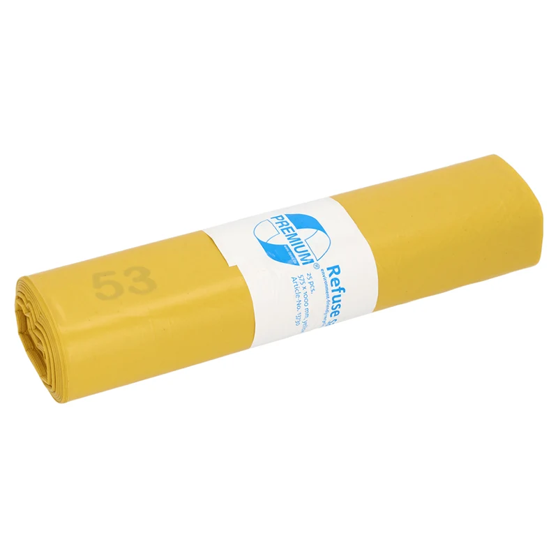 Deiss Premium 13730 - 575x1000 mm, LDPE, giallo, 70 litri | Ruolo (25 pezzi)