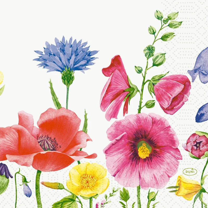 Tovaglioli 33 cm a 3 strati Flowy Meadow Tovaglioli di carta | Confezione (50 pezzi)