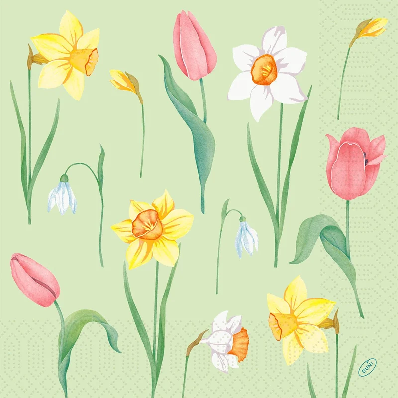 Tovaglioli 40x40 cm 3 strati Spring Melody Tovaglioli di carta | Confezione (250 pezzi)