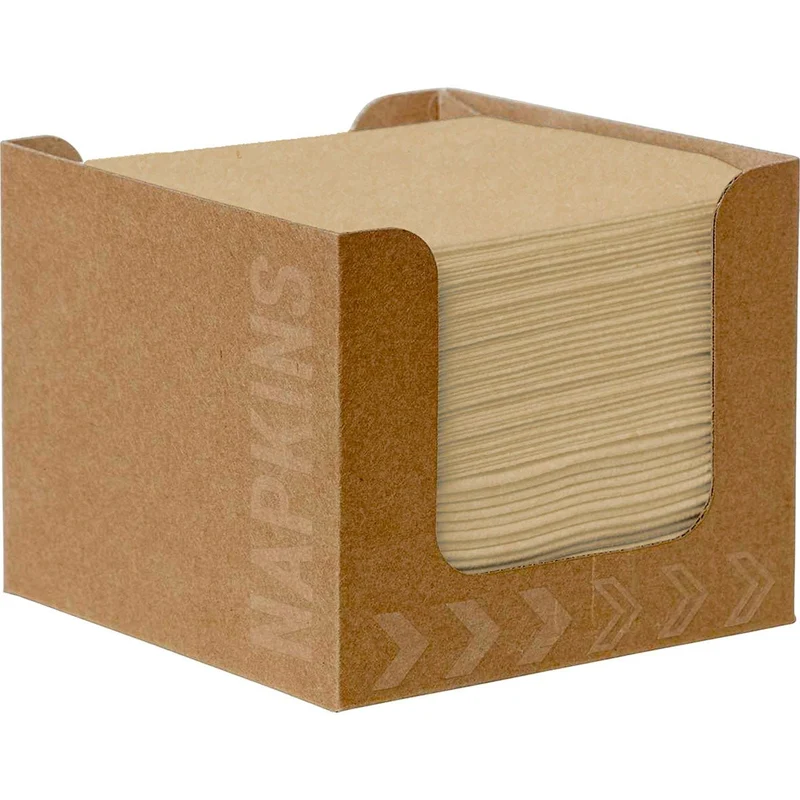 Scatola di tovaglioli Bio-Dunisoft 20x20 cm marrone naturale | Confezione (50 pezzi)