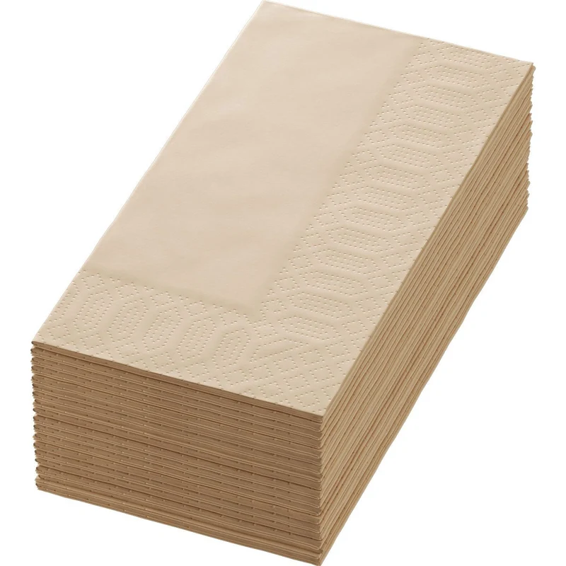 Tovaglioli di carta 40x40 2 veli BF. marrone naturale - Tovaglioli di carta di alta qualità | Confezione (300 pezzi)