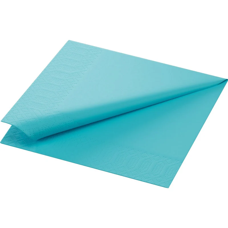 Zellt.Serv.33x33 3lg. 1/4 menta blu Tovaglioli di carta | Confezione (50 pezzi)