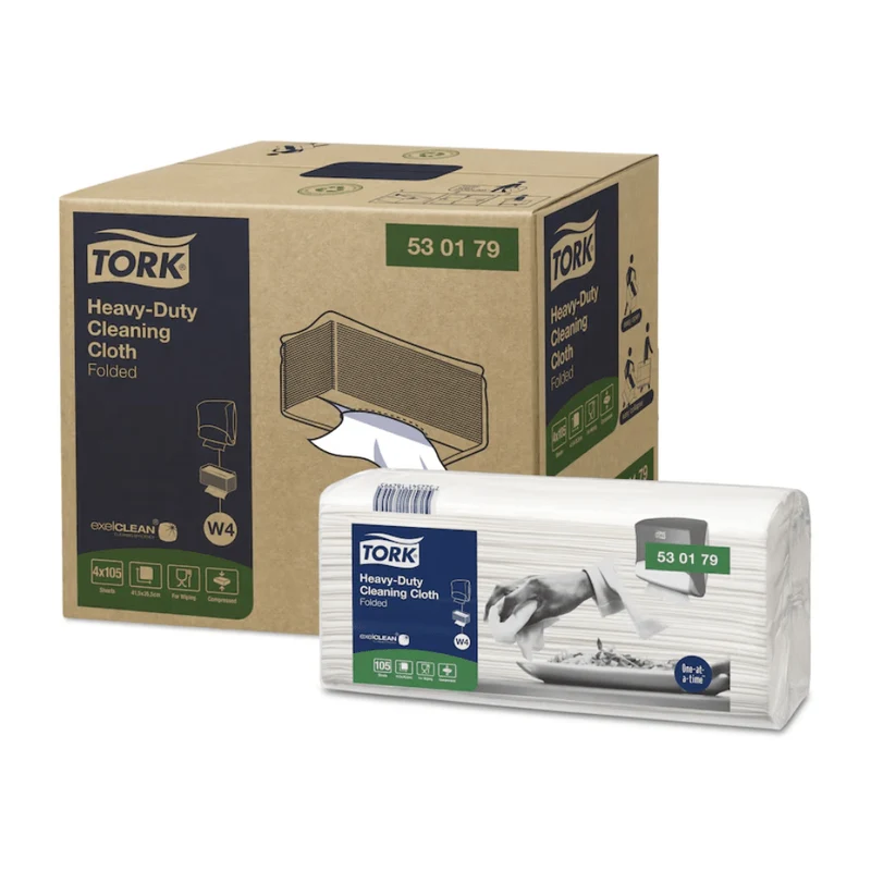 Tork 530179 asciugamani extra forti di pulizia Premium W4 | Cartone (4 pacchetti)