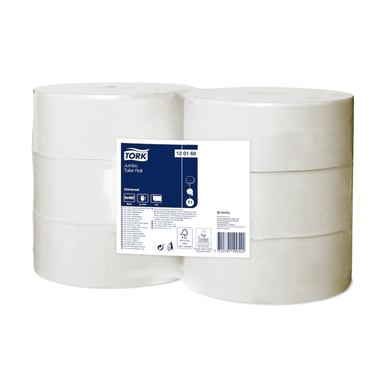 TORK 120160 JUMBO WCAGE UNIVERSAL T1 1-LAGIG | Cartone (6 ruoli)