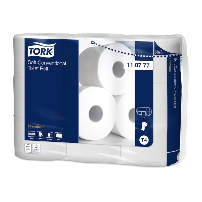 TORK 110777 Picco di toilette per piccolo rotolo morbido Premium T4 2-LAGIG | Cartone (54 rotoli)