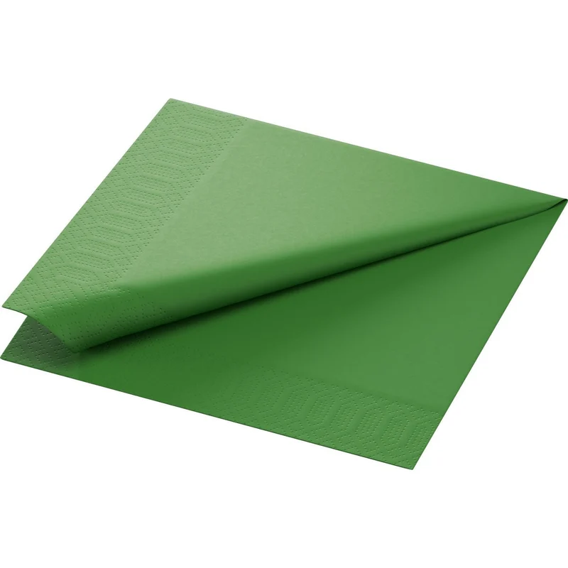 Zellt.Serv. 40x40 cm, 3 strati, verde foglia - Tovaglioli di alta qualità | Confezione (250 tovaglioli)