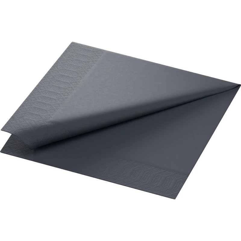 Tovaglioli di carta 40x40 cm, 3 veli, nero | Confezione (250 tovaglioli)