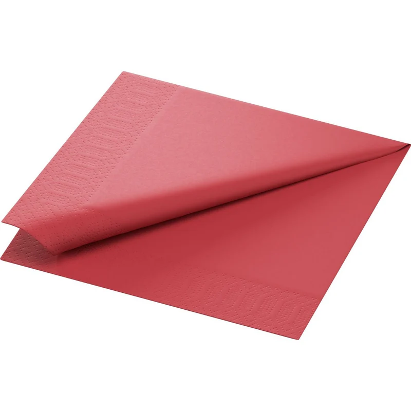 Tovaglioli di cellulosa 40x40 cm 3 veli 1/4 piega bordeaux | Confezione (250 tovaglioli)
