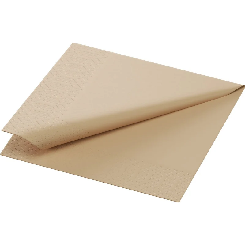 Zellt.-Serv.24x24 2lg. 1/4 F.marrone naturale, tovaglioli di carta non sbiancati | Confezione (300 pezzi)