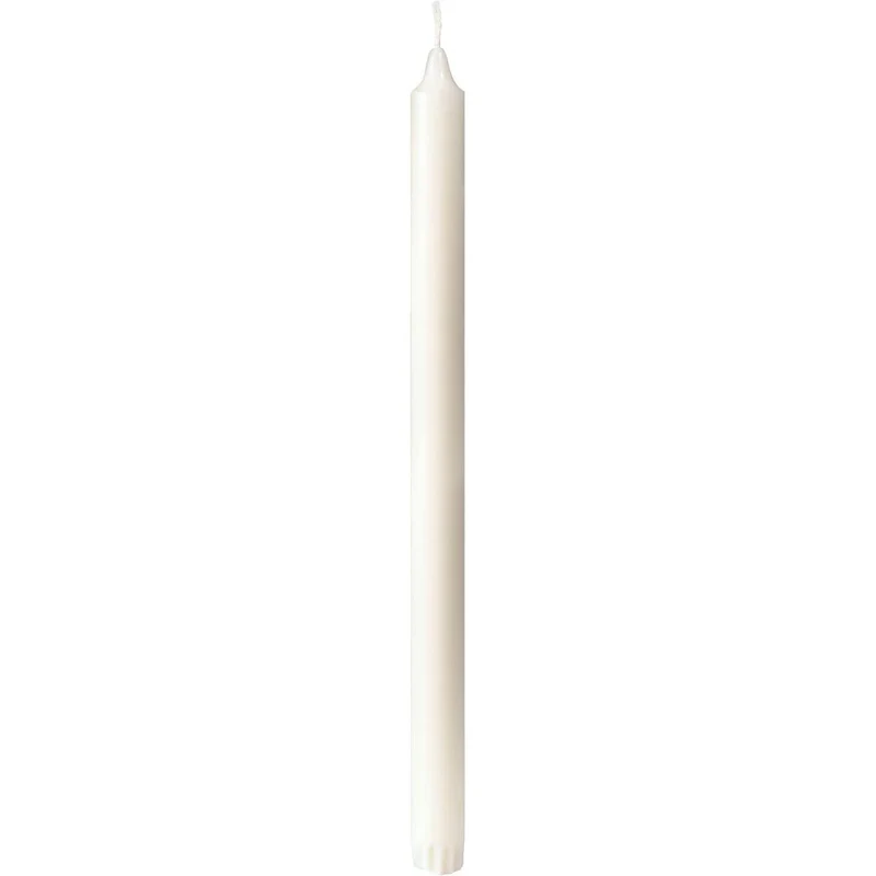 Candela a corona in stearina 22x350 mm, bianco | Confezione (10 pezzi)