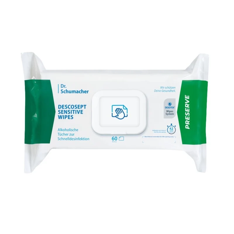 Dr. Schumacher Descosept Sensibili Wipes Asciugamani di disinfezione | Pacchetto (60 asciugamani)