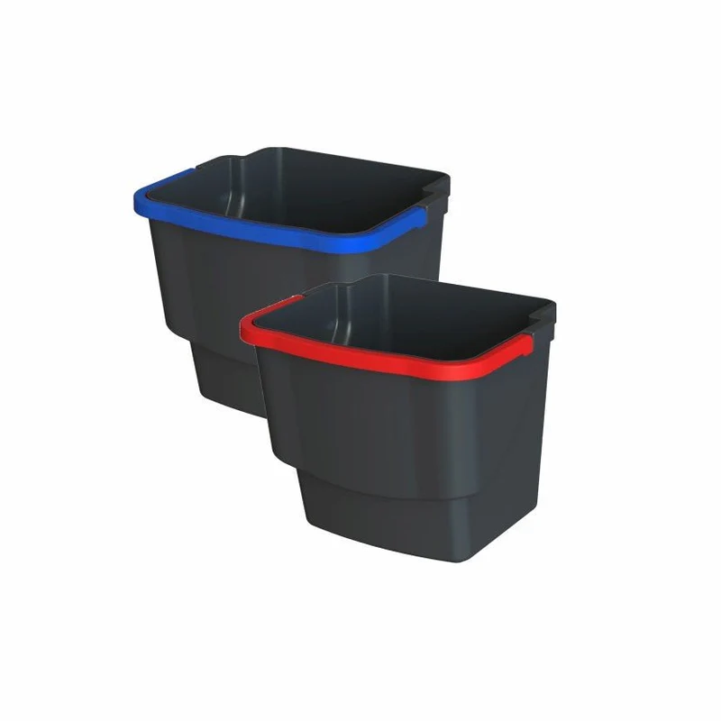 Secchio in plastica Arcora Ecoblack nero 20 litri con manico blu | Cartone (1 pezzo)