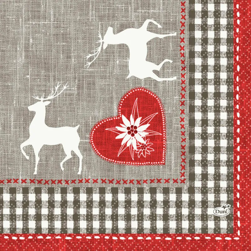 Tovaglioli di cellulosa 33x33 cm, 3 veli, Alpenglück | Confezione (50 tovaglioli)
