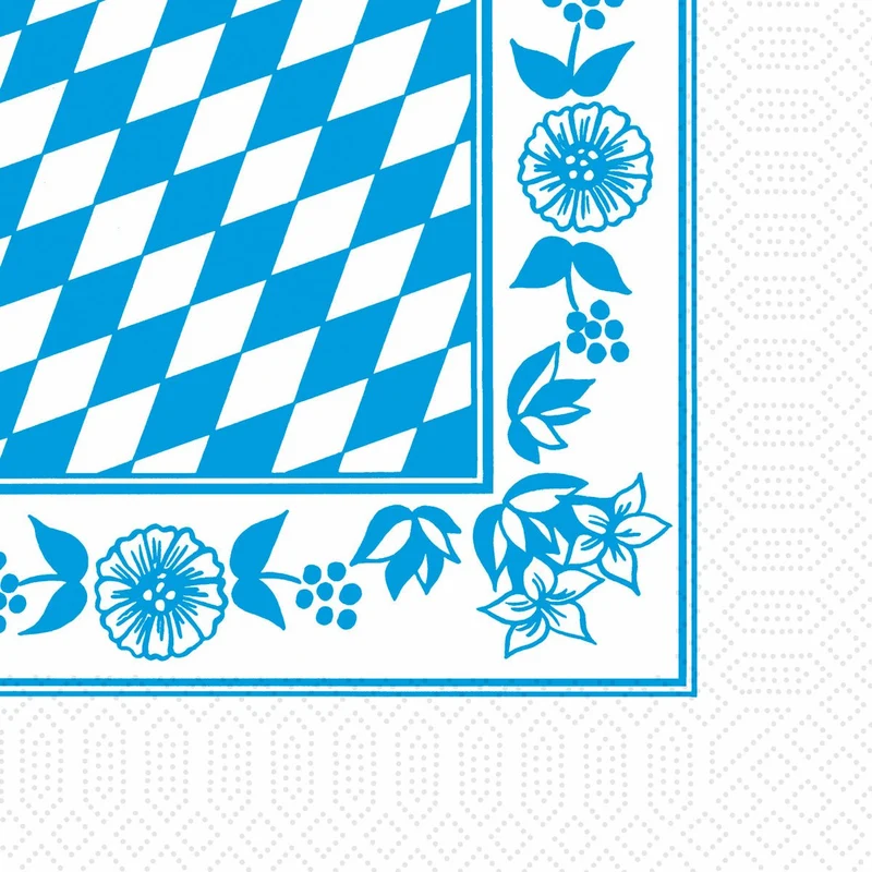 Tovaglioli di carta 33x33 cm a 3 strati Design a rombi della Baviera | Confezione (250 tovaglioli)