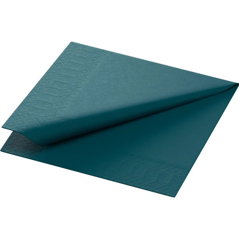 Tovaglioli di cellulosa 24x24 cm, 3 strati, ocean teal | Confezione (250 tovaglioli)