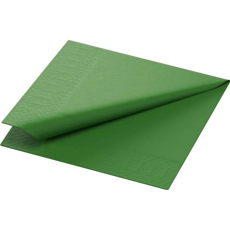 Tovaglioli di cellulosa 24x24 cm, 3 strati, verde | Confezione (250 tovaglioli)