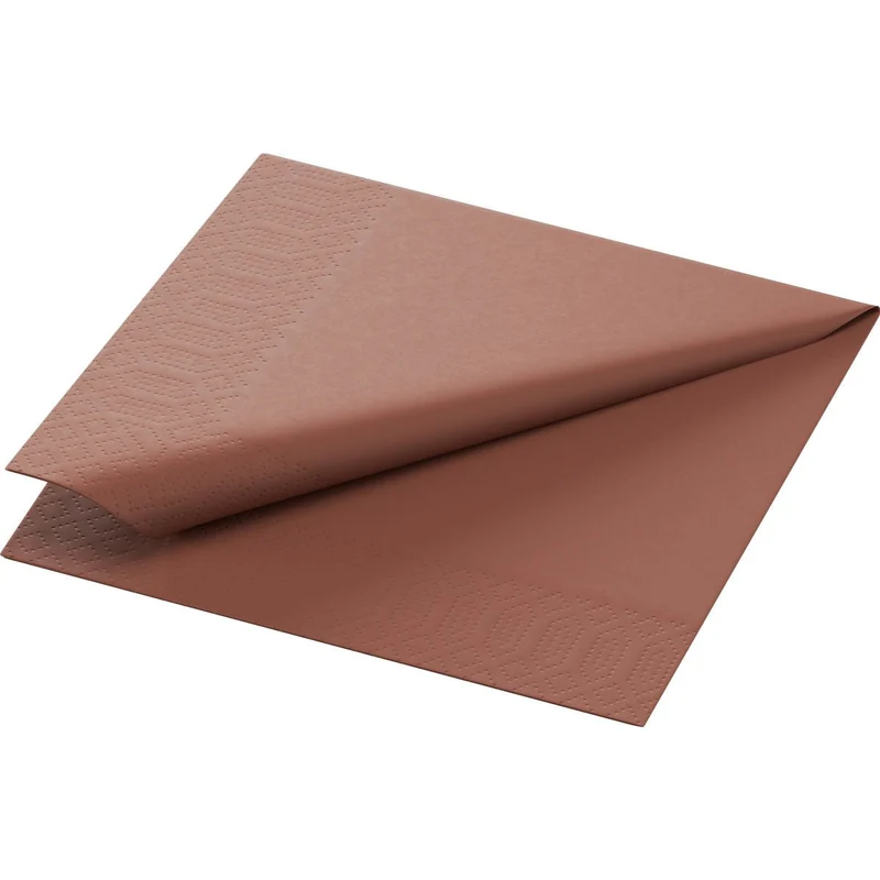 Tovaglioli di cellulosa 24x24 cm, 3 strati, castagna | Confezione (250 tovaglioli)