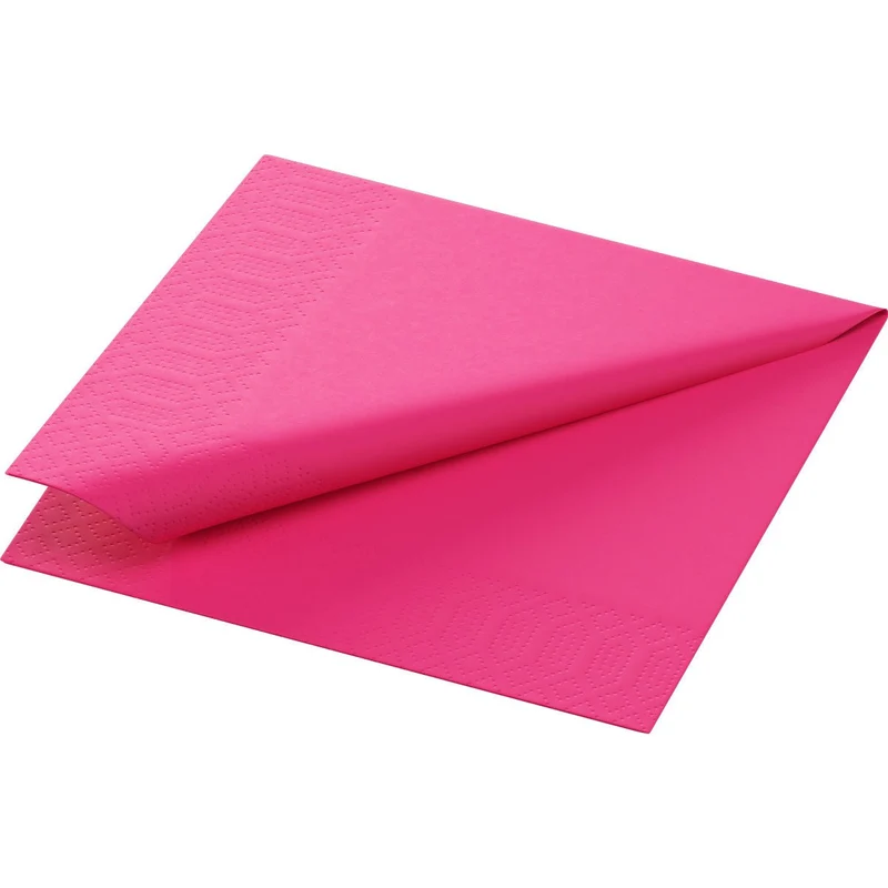 Tovaglioli di carta 24x24 cm, 3 strati, fucsia - Confezione da 250 pezzi | Confezione (250 tovaglioli)