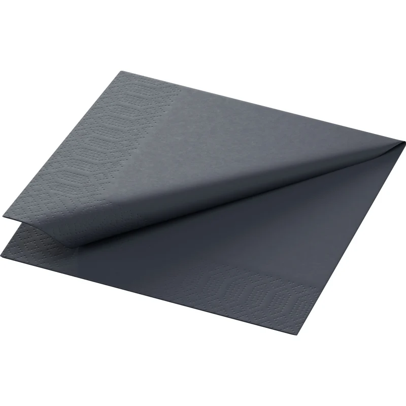 Tovaglioli di cellulosa 24x24 cm, 3 veli, nero - confezione da 250 pezzi | Confezione (250 tovaglioli)