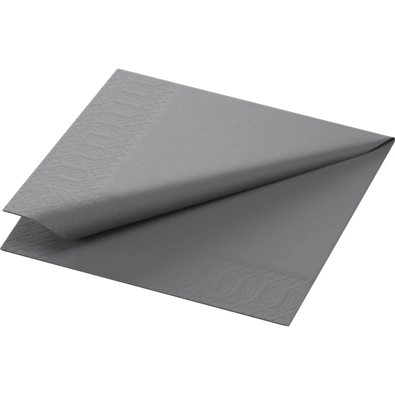 Tovaglioli di carta 24x24 cm, 3 strati, grigio granito - confezione da 250 pezzi | Confezione (250 tovaglioli)