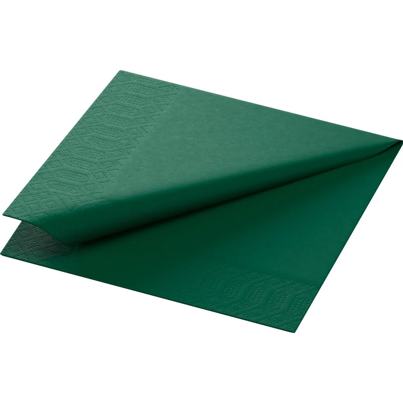 Tovaglioli di carta 24x24 cm, 3 veli, verde cacciatore | Confezione (250 tovaglioli)