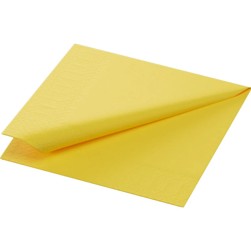 Tovaglioli di carta 24x24 cm, 3 strati, giallo | Confezione (250 tovaglioli)