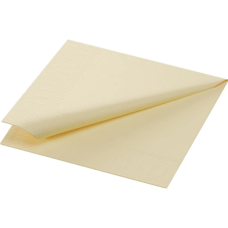 Tovaglioli di cellulosa 24x24 cm, 3 strati, 1/4 crema | Confezione (250 tovaglioli)