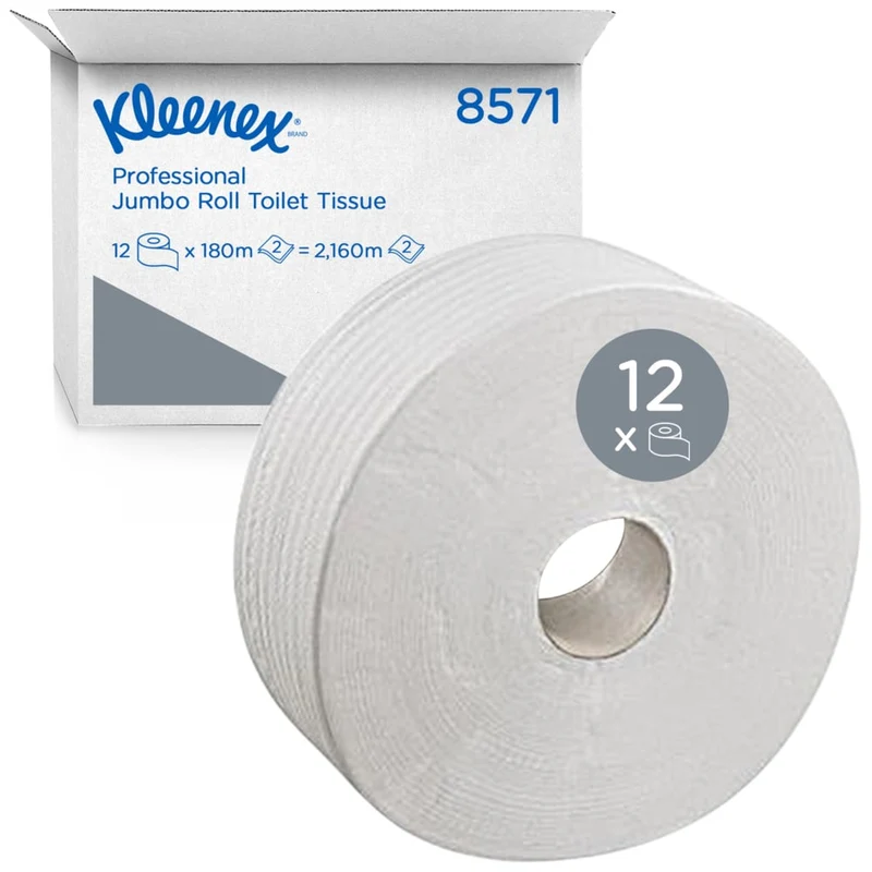 Carta igienica Kleenex® - rotolo grande / 180 - 12 rotoli x 474 fogli di tessuto toilette | Cartone (12 ruoli)