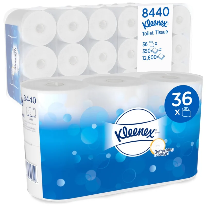 Carta igienica Kleenex® - Standard / White - 6 pacchi x 6 piccoli rotoli x 350 fogli di tessuto igienica | Cartone (6 pacchi)
