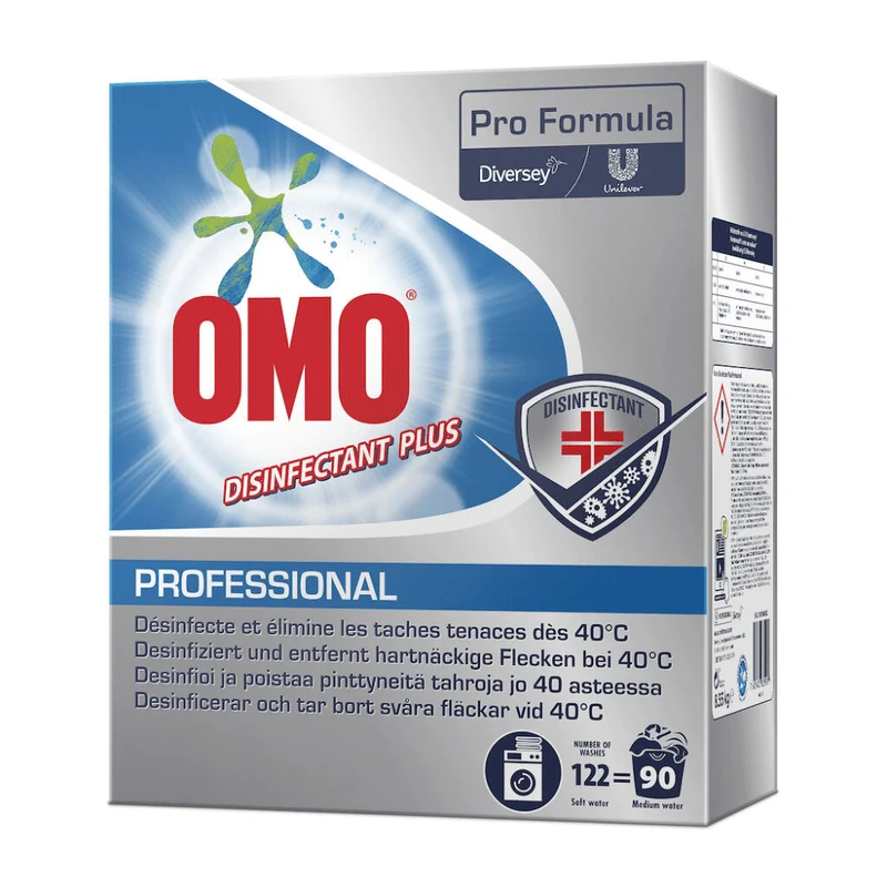 Disinfettante professionale OMO Plus, detergente per il lavaggio della disinfezione | Pacchetto (8550 g)