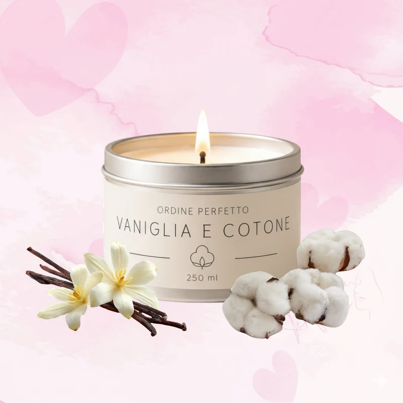 Candela profumata - Vaniglia e cotone