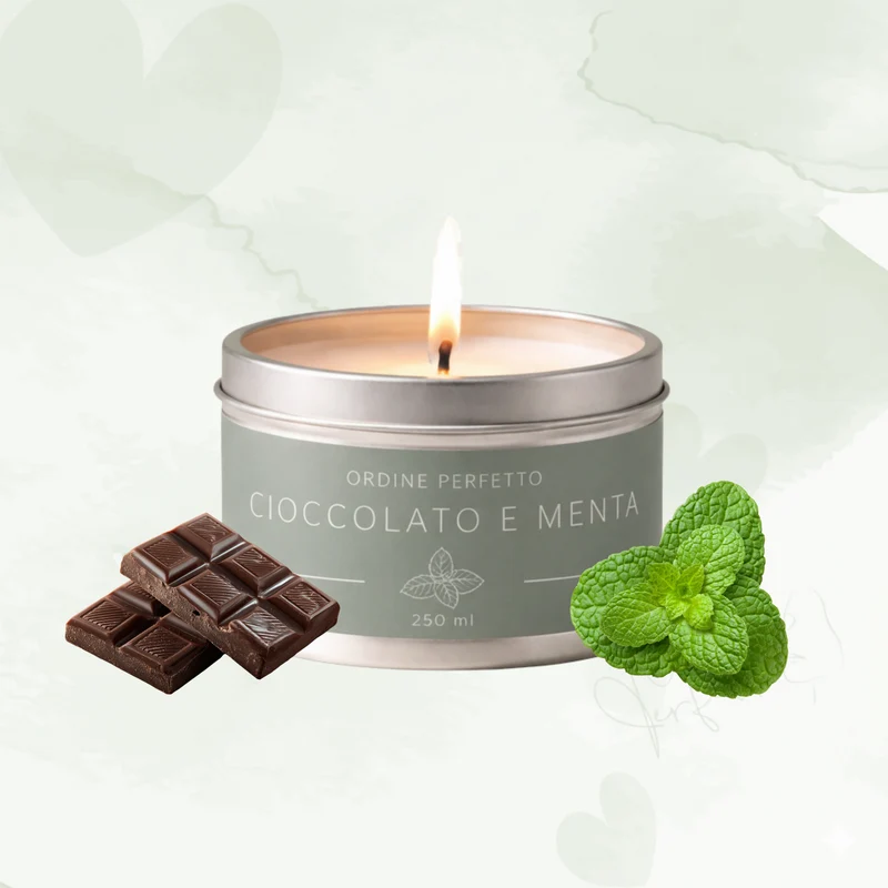 Candela profumata - Cioccolato e menta