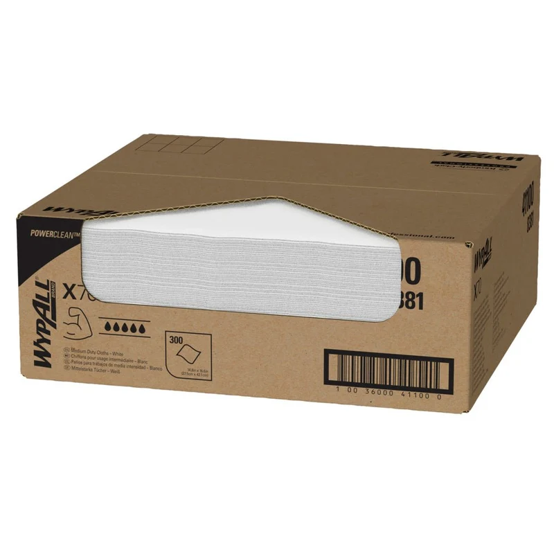 Wypall® x70 PowerClean - Tuch / White - 1 RAG Box a destra x 300 fogli | Cartone (1 scatola)