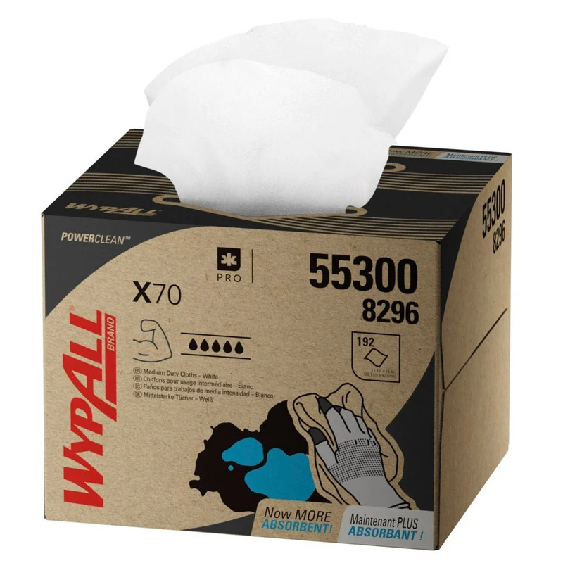 Wypall® x70 PowerClean - Brag ™ Box / White - 1 Brag Box x 200 fogli | Cartone (1 scatola)
