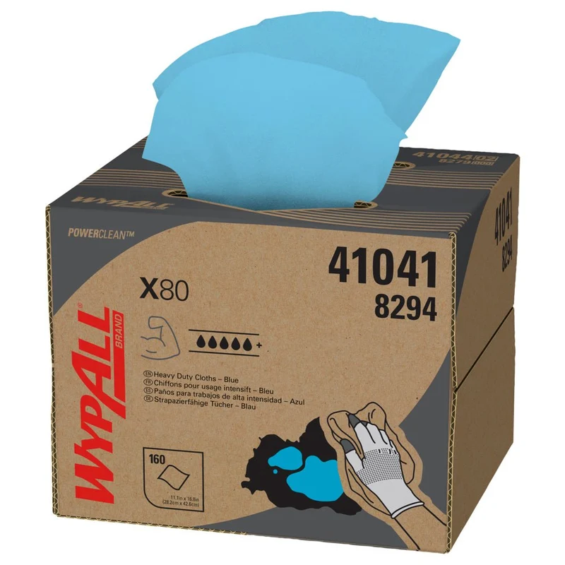 Wypall® x80 PowerClean - Brag ™ Box / Steel Blue - 1 Brag Box x 160 Fogli | Cartone (1 scatola)