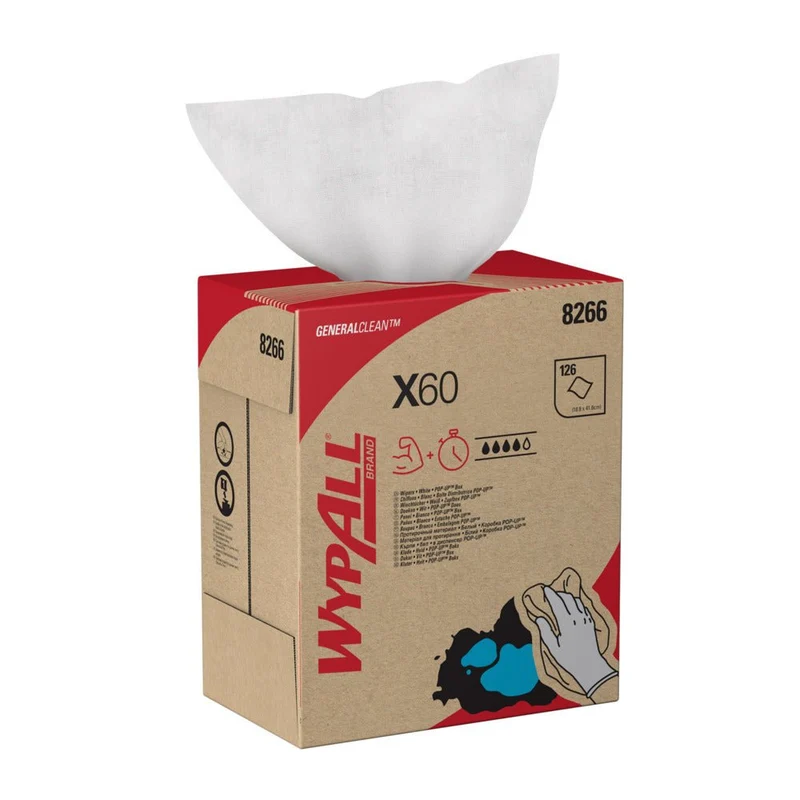 Wypall® x60 Genral Clean - Box pizzica / bianco - 10 scatole x 126 fogli | Cartone (10 scatole)