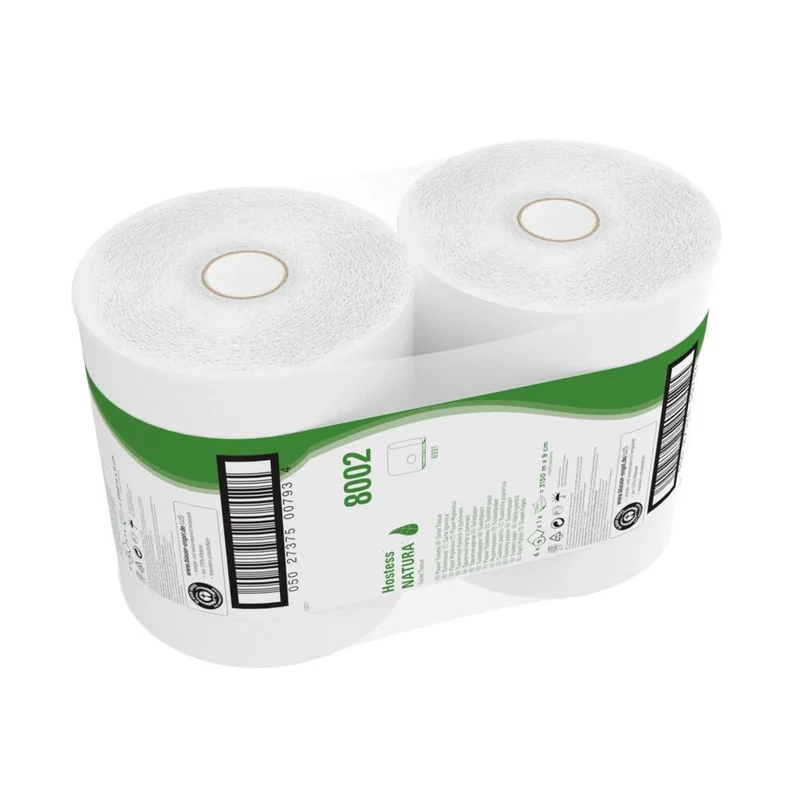 Hostess ™ Natura Toilet Paper - jumbo / bianco / 525 m / 60 - 6 rotoli x 1 foglio di tessuto igienico | Cartone (6 ruoli)