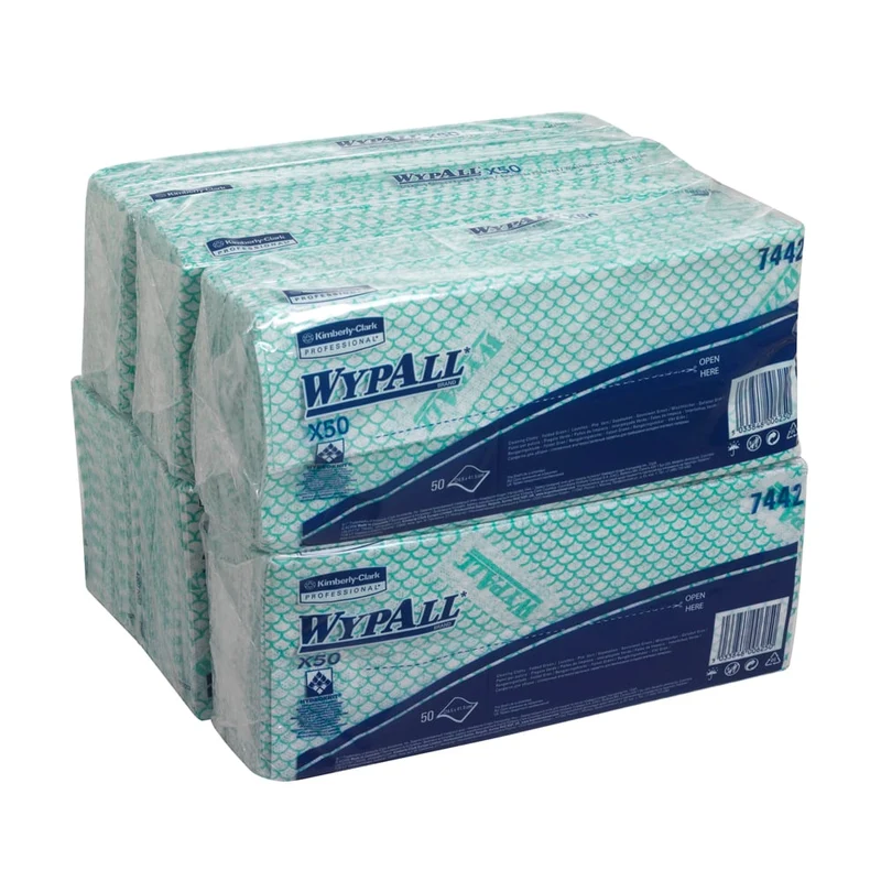 Wypall® X50 Critical Clean - Interfold / Green - 6 borse x 50 fogli | Cartone (6 borse)