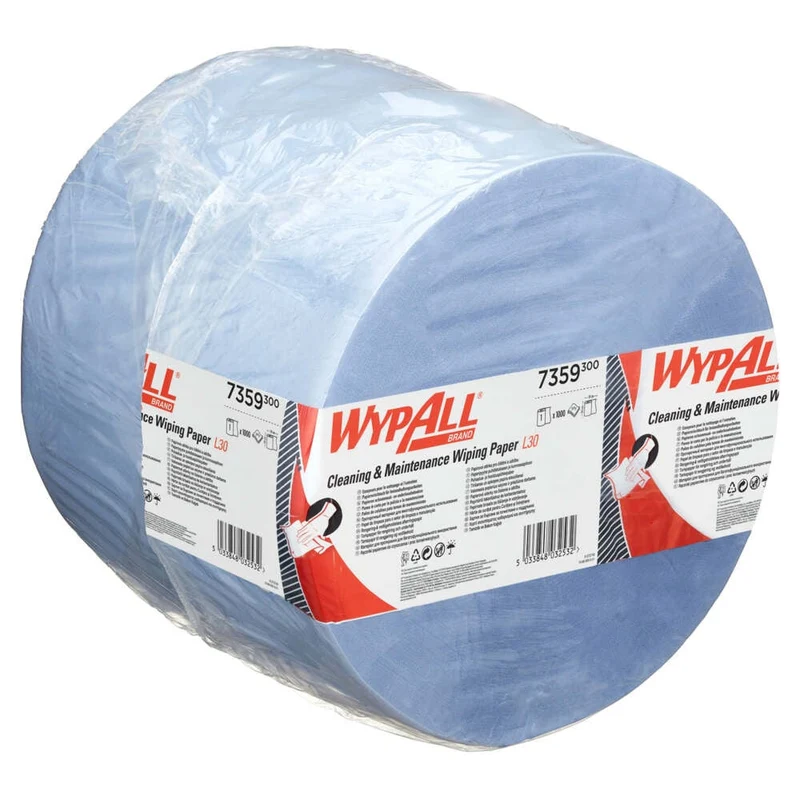 WYPALL® L30 Tovaglioli di carta per lavori di manutenzione - Ruolo grande - Extra largo e lungo / blu - 1 rotolo x 1000 fogli | Cartone (1 rotolo)
