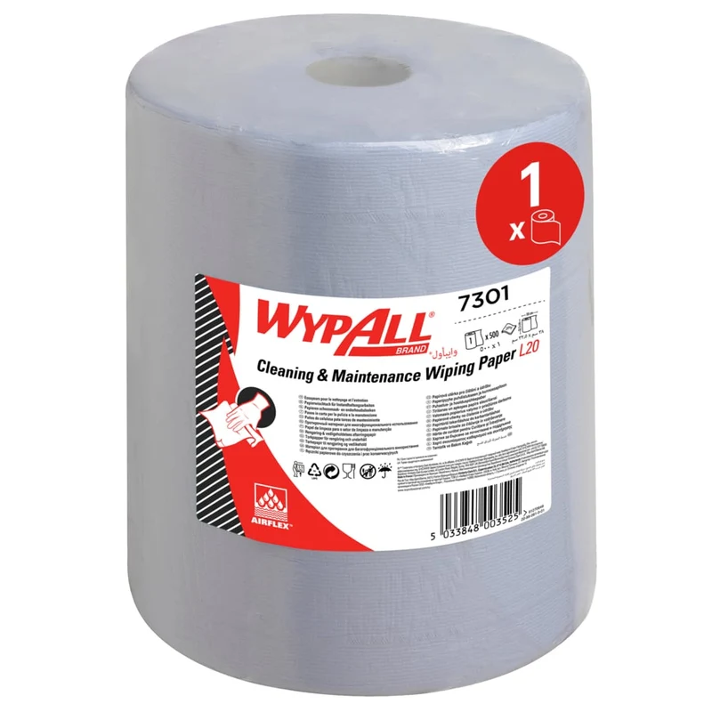 WYPALL® L20 Wiping di carta per lavori di manutenzione - ruolo importante - extra largo / blu - 1 rotolo x 500 fogli | Cartone (1 rotolo)