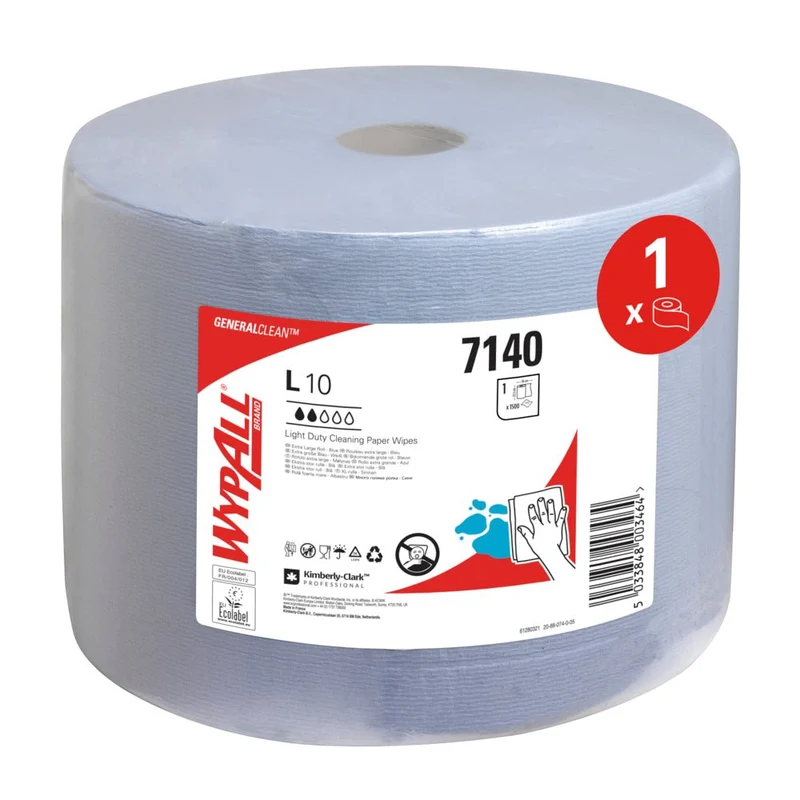 WYPALL® L10 Quarto di asciugamento extra - Grand Roll / Blue - 1 rotolo x 1500 fogli | Cartone (1 rotolo)