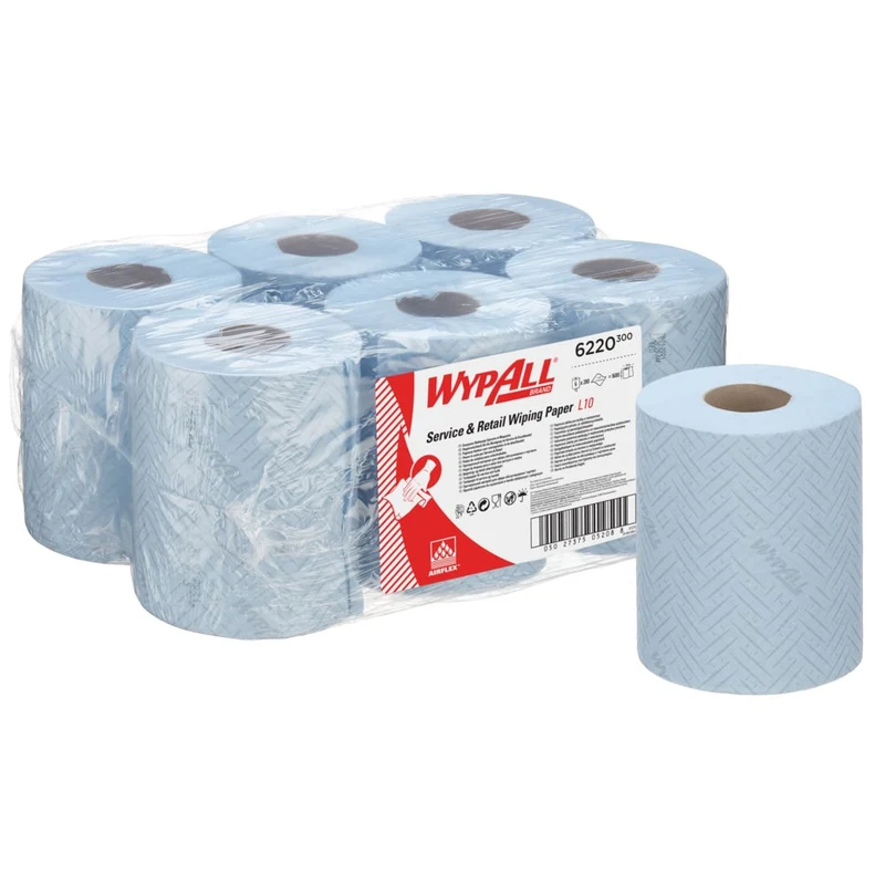 Asciugamano di carta Wypall® Reach ™ per la pulizia in servizio e al dettaglio - collezione centrale / blu - 6 rotoli x 280 fogli | Cartone (6 ruoli)