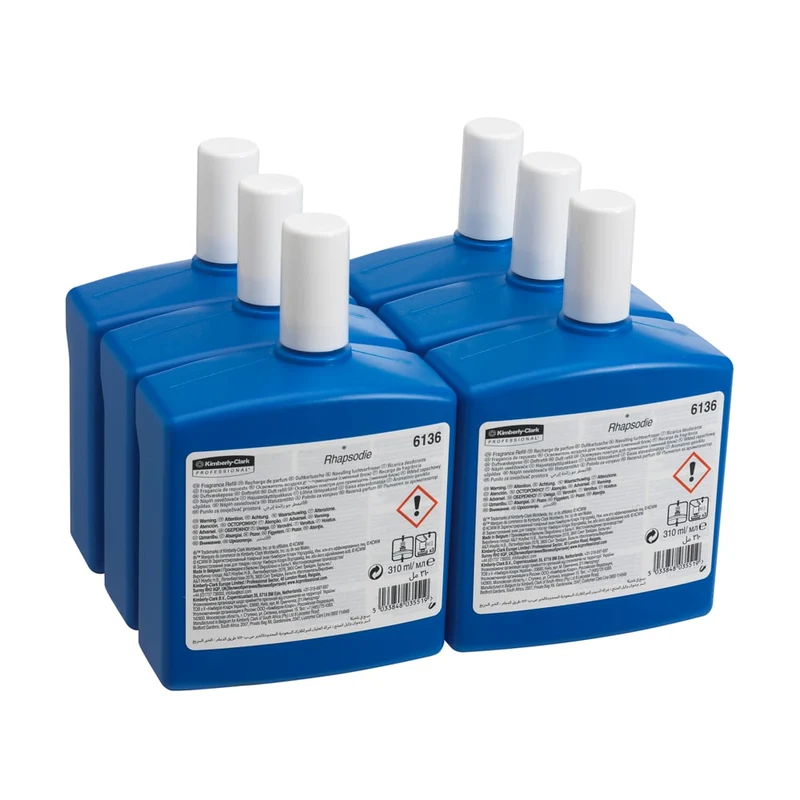 Kimberly -Clark Professional ™ Fragrance Rhapsody - Pacchetto di ricarica / trasparente / 310 ml - 6 cassette | Cartone (6 bottiglie)