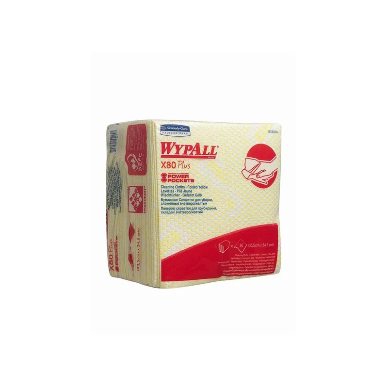 WYPALL® X80 Plus Critical Clean - Interfold / Gelb - 8 borse x 30 fogli | Cartone (8 borse)