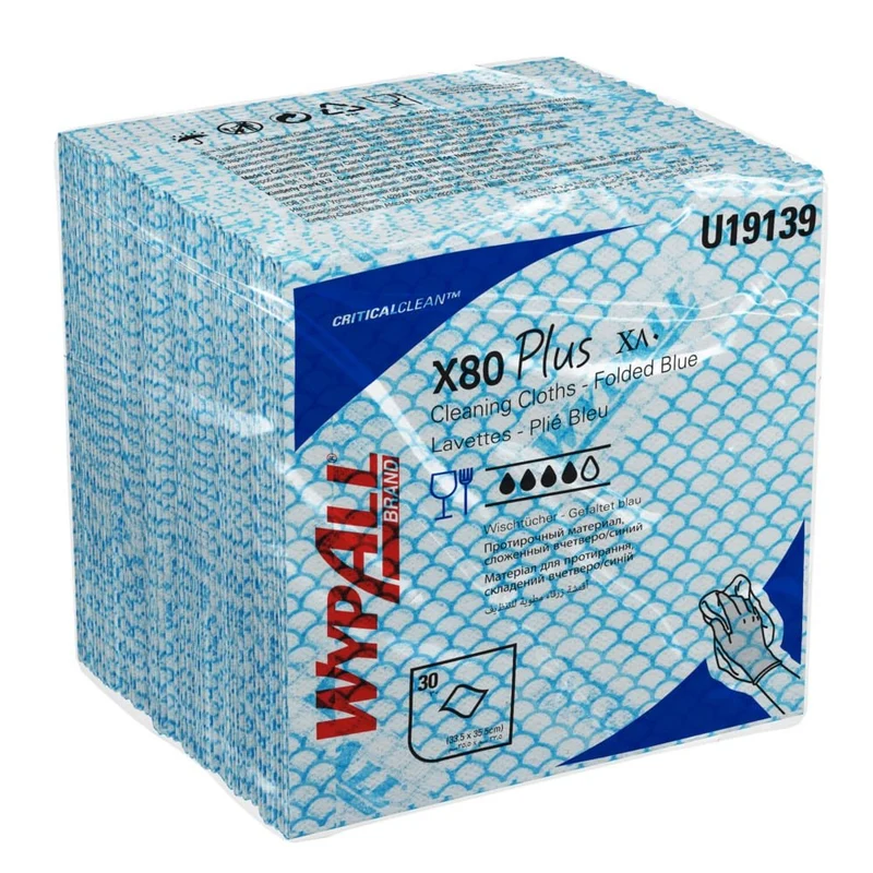 Wypall® X80 Plus Critical Clean - Quarter / Blue - 8 borse x 30 fogli | Cartone (8 borse)